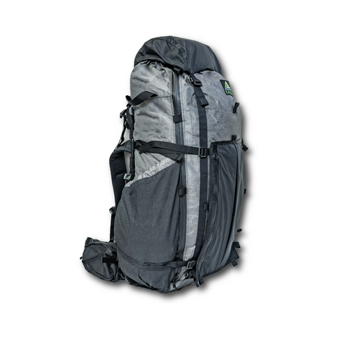 Seek Outside Goshawk 6300 with Top Lid installed, rolltop closure covered, extra organization capacity, UltraGrid fabric lid matching packbag 