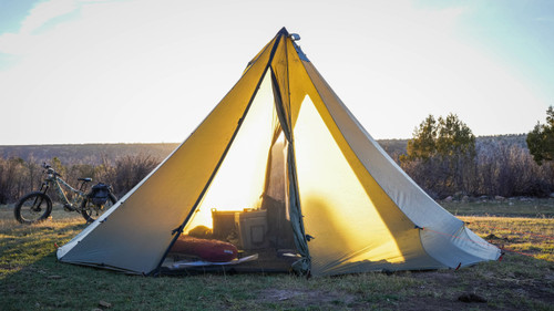 12 Person Tipi - Brown, No Door Screens (seam sealed)