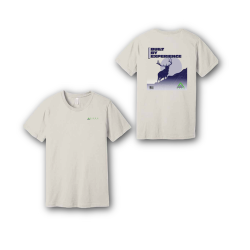 t-shirt With Elk and Built by experience saying