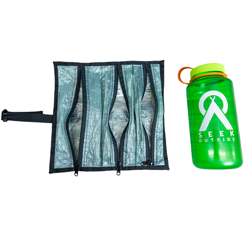 Dyneema Flat Roll next to Nalgene