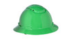 3M Full Brim Hard Hat H-804V - Green 4-Point Ratchet Suspension - Vented - 20 EA/Case