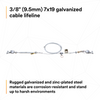 3M DBI-SALA Permanent Multi-Span Horizontal Lifeline System - Galvanized Cable - 140 ft. - 7603140