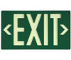 Globrite® Ecoexit Sign 100 Feet,Single Side Green W/Bracket Black 8.75X15.375