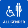 All Gender/Handicapped Braille Ada Sign(W/Handicap Symbol) - Blue - 8X8 - ADA22BL