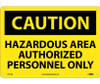 Caution: Hazardous Area Authorized Personnel Only - 10X14 - .040 Alum - C101AB