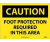 Caution: Foot Protection Required In This Area - 10X14 - PS Vinyl - C157PB