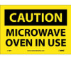 Caution: Microwave Oven In Use - 7X10 - PS Vinyl - C180P