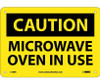Caution Microwave Oven In Use 7X10 Rigid Plastic
