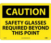 Caution: Safety Glasses Required Beyond This Point - 10X14 - Rigid Plastic - C351RB