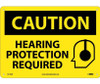 Caution: Hearing Protection Required - Graphic - 10X14 - .040 Alum - C514AB