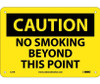 Caution: No Smoking Beyond This Point - 7X10 - Rigid Plastic - C51R