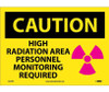 Caution: High Radiation Area Personnel Monitoring Required - Graphic - 10X14 - PS Vinyl - C523PB
