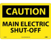Caution: Main Electric Shut-Off - 10X14 - .040 Alum - C553AB