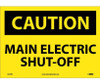 Caution Main Electric Shut-Off 10X14 Ps Vinyl