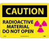 Caution: Radioactive Material Do Not Open - Graphic - 10X14 - .040 Alum - C590AB