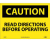 Caution: Read Directions Before Operating - 10X14 - PS Vinyl - C594PB