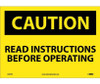 Caution: Read Instructions Before Operating - 10X14 - PS Vinyl - C595PB