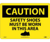 Caution: Safety Shoes Must Be Worn In This Area - Graphic - 10X14 - .040 Alum - C603AB