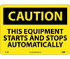 Caution: This Equipment Starts And Stops Automatically - 10X14 - .040 Alum - C618AB