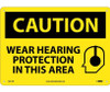 Caution: Wear Hearing Protection In This Area - Graphic - 10X14 - .040 Alum - C651AB