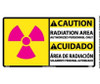 Caution: Radiation Area Authorized Personnel Only (Graphic) - Bilingual - 10X18 - PS Vinyl - CBA15P