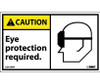 Caution: Eye Protection Required (Graphic) - 3X5 - PS Vinyl - Pack of 5 - CGA10AP