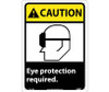 Caution: Eye Protection Required (W/Graphic) - 14X10 - Rigid Plastic - CGA10RB