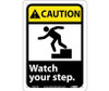 Caution: Watch Your Step (W/Graphic) - 10X7 - Rigid Plastic - CGA12R