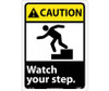 Caution: Watch Your Step (W/Graphic) - 14X10 - Rigid Plastic - CGA12RB