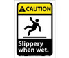 Caution Slippery When Wet (W/Graphic) 10X7 Ps Vinyl