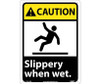 Caution: Slippery When Wet (W/Graphic) - 14X10 - Rigid Plastic - CGA14RB