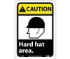 Caution Hard Hat Area (W/Graphic) 10X7 Rigid Plastic