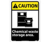 Caution: Chemical Waste Storage Area - 14X10 - .040 Alum - CGA21AB