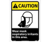 Caution: Wear Mask Respiratory Irritants In This Area - 14X10 - PS Vinyl - CGA36PB