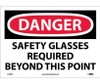 Danger: Safety Glasses Required Beyond This Point - 10X14 - PS Vinyl - D108PB