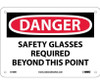 Danger: Safety Glasses Required Beyond This Point - 7X10 - Rigid Plastic - D108R