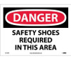 Danger: Safety Shoes Required In This Area - 10X14 - PS Vinyl - D110PB