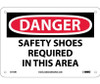 Danger: Safety Shoes Required In This Area - 7X10 - Rigid Plastic - D110R