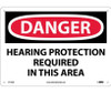 Danger: Hearing Protection Required In This Area - 10X14 - .040 Alum - D116AB