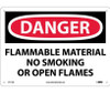 Danger: Flammable Material No Smoking Or Open Flames - 10X14 - .040 Alum - D117AB