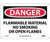 Danger: Flammable Material No Smoking Or Open Flames - 7X10 - Rigid Plastic - D117R