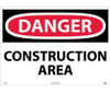 Danger: Construction Area - 20X28 - Rigid Plastic - D132RD