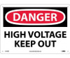 Danger: High Voltage Keep Out - 10X14 - Rigid Plastic - D139RB