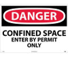 Danger: Confined Space Enter By Permit Only - 20X28 - .040 Alum - D162AD