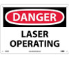 Danger Laser Operating 10X14 Rigid Plastic