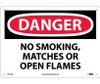 Danger: No Smoking Matches Or Open Flames - 10X14 - .040 Alum - D217AB