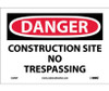 Danger: Construction Site No Trespassing - 7X10 - PS Vinyl - D248P
