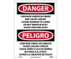 Label - Danger: Contains Asbestos Fibers May Cause Cancer Causes  Do Not Breathe Dust Avoid Creating Dust - 10 X 14 - PS Vinyl - SPD24PB