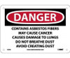 Danger: Contains Asbestos Fibers May Cause Cancer Causes  Do Not Breathe Dust Avoid Creating Dust - 7 X 10 - Rigid Plastic - SPD24R