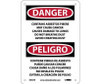 Danger: Contains Asbestos Fibers May Cause Cancer Causes  Do Not Breathe Dust Avoid Creating Dust - 7 X 10 - Rigid Plastic - SPD24R